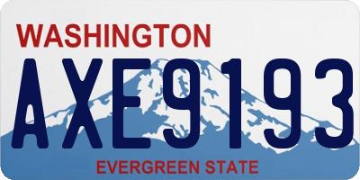 WA license plate AXE9193