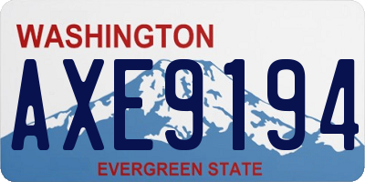 WA license plate AXE9194