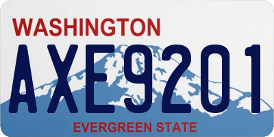 WA license plate AXE9201