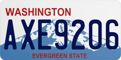 WA license plate AXE9206