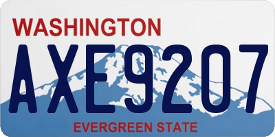 WA license plate AXE9207