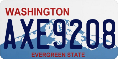 WA license plate AXE9208