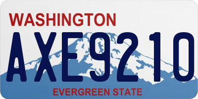 WA license plate AXE9210