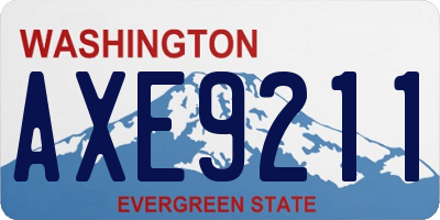 WA license plate AXE9211