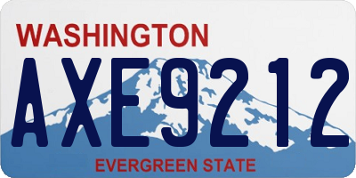 WA license plate AXE9212