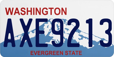 WA license plate AXE9213