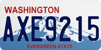 WA license plate AXE9215