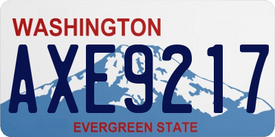 WA license plate AXE9217
