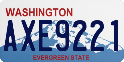 WA license plate AXE9221
