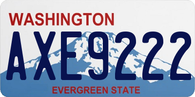 WA license plate AXE9222