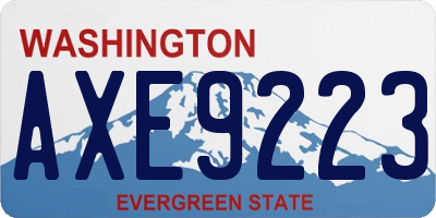 WA license plate AXE9223