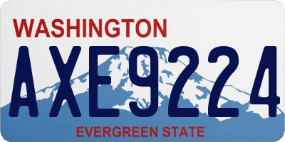 WA license plate AXE9224