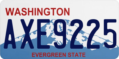 WA license plate AXE9225