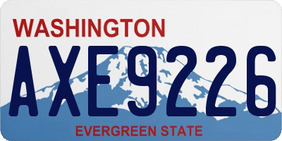 WA license plate AXE9226