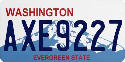 WA license plate AXE9227