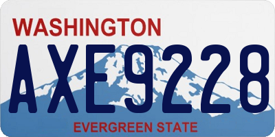 WA license plate AXE9228