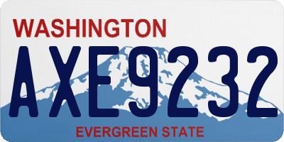 WA license plate AXE9232