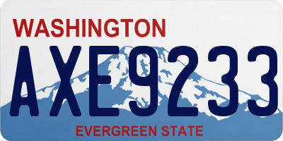 WA license plate AXE9233