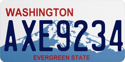 WA license plate AXE9234