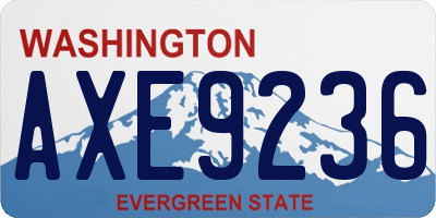 WA license plate AXE9236
