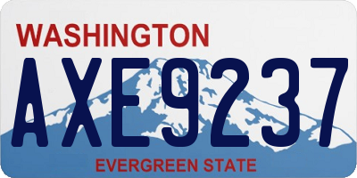WA license plate AXE9237