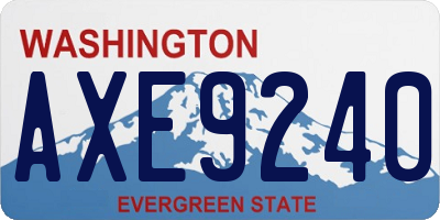WA license plate AXE9240