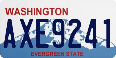 WA license plate AXE9241