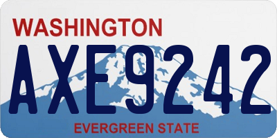 WA license plate AXE9242
