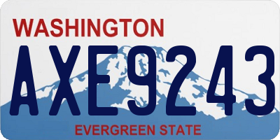 WA license plate AXE9243
