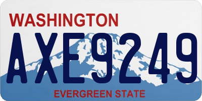 WA license plate AXE9249