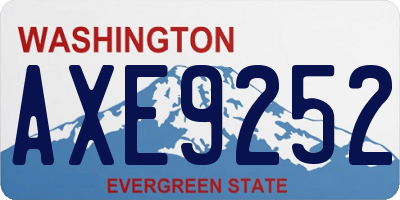 WA license plate AXE9252