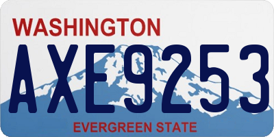 WA license plate AXE9253
