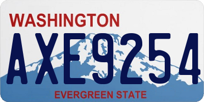 WA license plate AXE9254