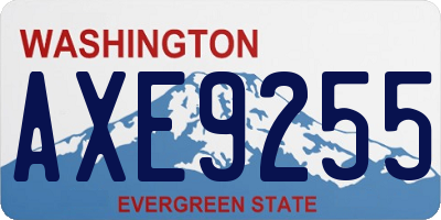 WA license plate AXE9255