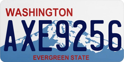 WA license plate AXE9256