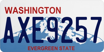 WA license plate AXE9257
