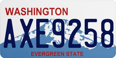 WA license plate AXE9258