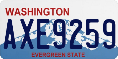 WA license plate AXE9259