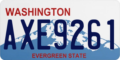 WA license plate AXE9261