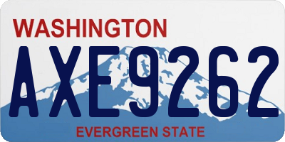 WA license plate AXE9262