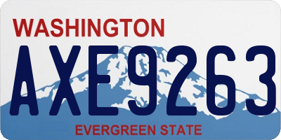 WA license plate AXE9263