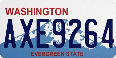 WA license plate AXE9264