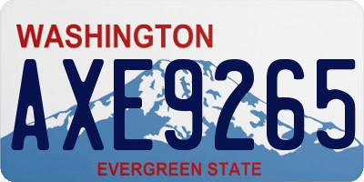 WA license plate AXE9265