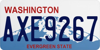 WA license plate AXE9267