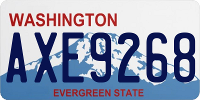 WA license plate AXE9268