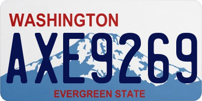 WA license plate AXE9269