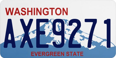 WA license plate AXE9271