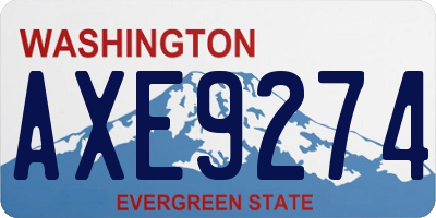 WA license plate AXE9274