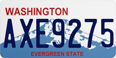 WA license plate AXE9275