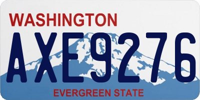 WA license plate AXE9276